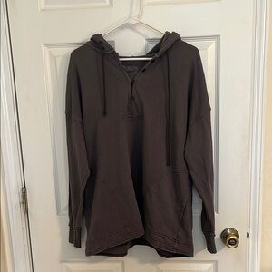 Aerie Gray Henley Hoodie